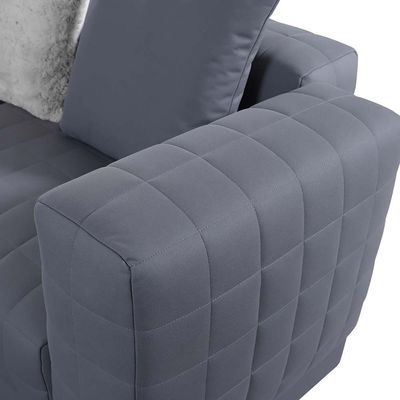 Calgary 4-Seater Fabric Sofa with Stool - Grey - With 5-Year Warranty